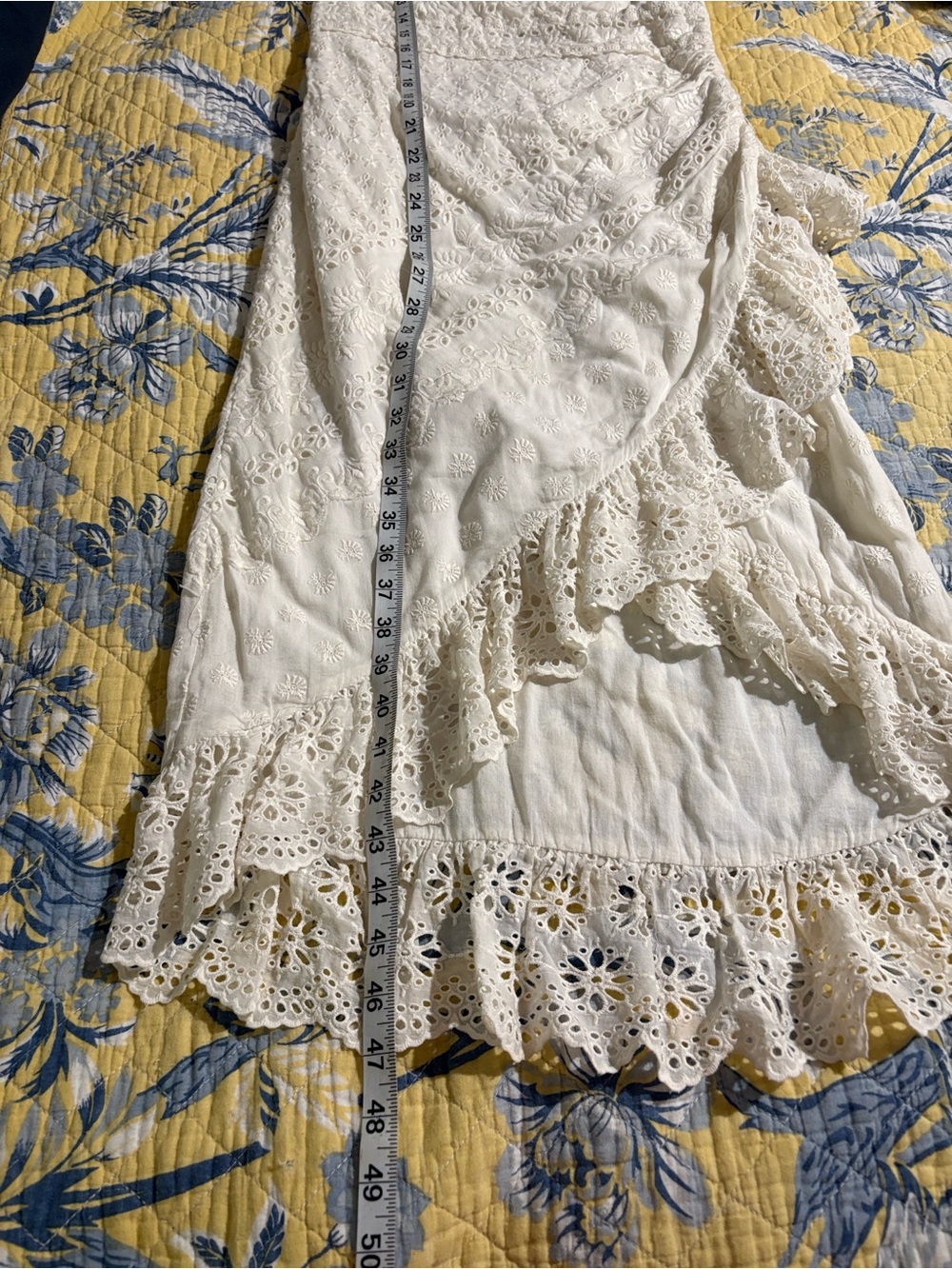 Ulla Johnson Cream One-Shoulder Eyelet Lace Midi Dress - Picture 7 of 10